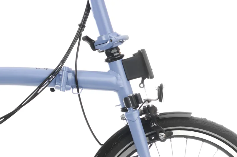 Brompton C Line Low Bar 6 Speed Bike with rack in Cloud Blue-4